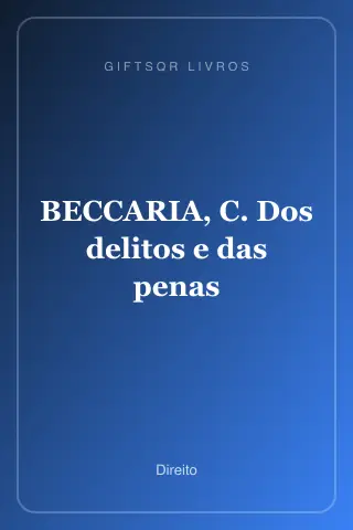 Cover of BECCARIA, C. Dos delitos e das penas