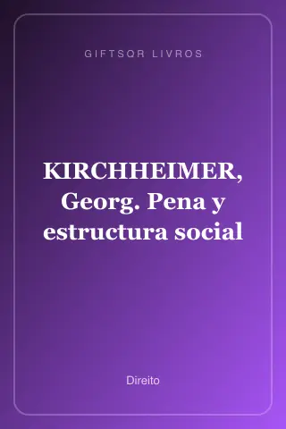 Cover of KIRCHHEIMER, Georg. Pena y estructura social