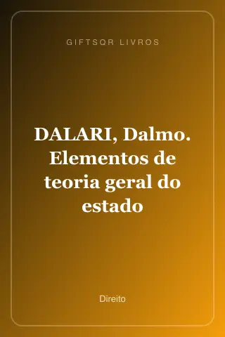 Cover of DALARI, Dalmo. Elementos de teoria geral do estado
