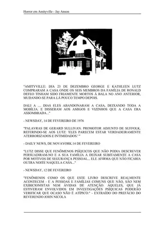 Cover of Horror Em Amityville