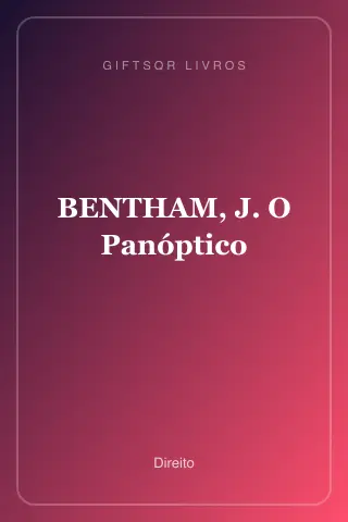 Cover of BENTHAM, J. O Panóptico