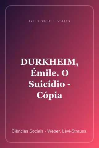 Cover of DURKHEIM, Émile. O Suicídio - Cópia
