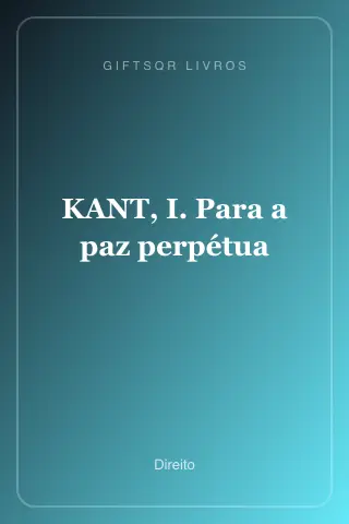 Cover of KANT, I. Para a paz perpétua