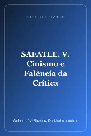 Cover of SAFATLE, V. Cinismo e Falência da Crítica