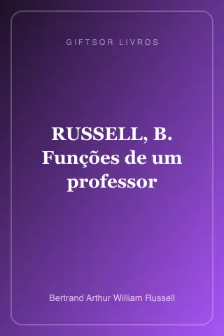 Cover of RUSSELL, B. Funções de um professor