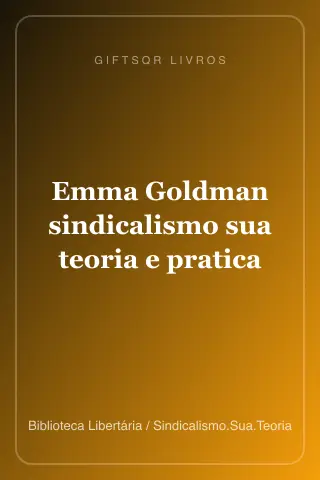 Cover of Emma Goldman sindicalismo sua teoria e pratica