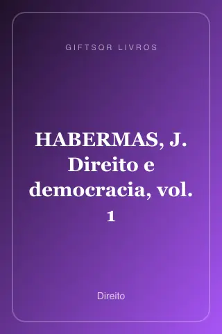 Cover of HABERMAS, J. Direito e democracia, vol. 1