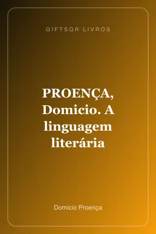 Cover of PROENÇA, Domicio. A linguagem literária
