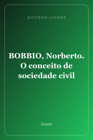 Cover of BOBBIO, Norberto. O conceito de sociedade civil