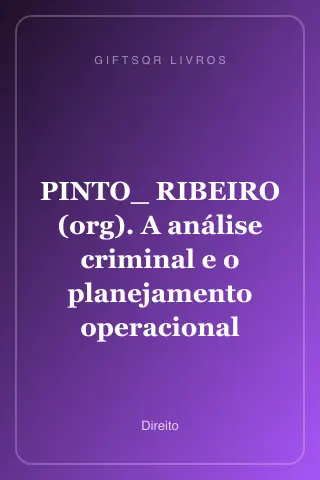 Cover of PINTO_ RIBEIRO (org). A análise criminal e o planejamento operacional