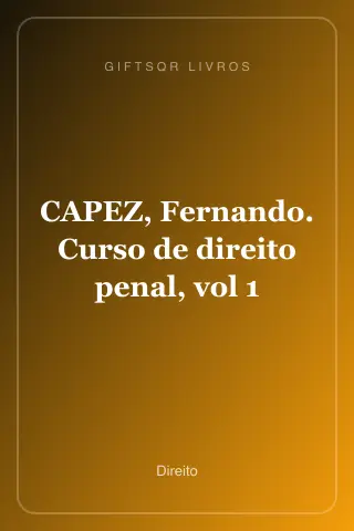Cover of CAPEZ, Fernando. Curso de direito penal, vol 1