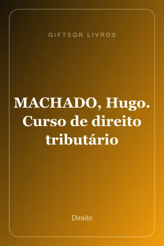 Cover of MACHADO, Hugo. Curso de direito tributário
